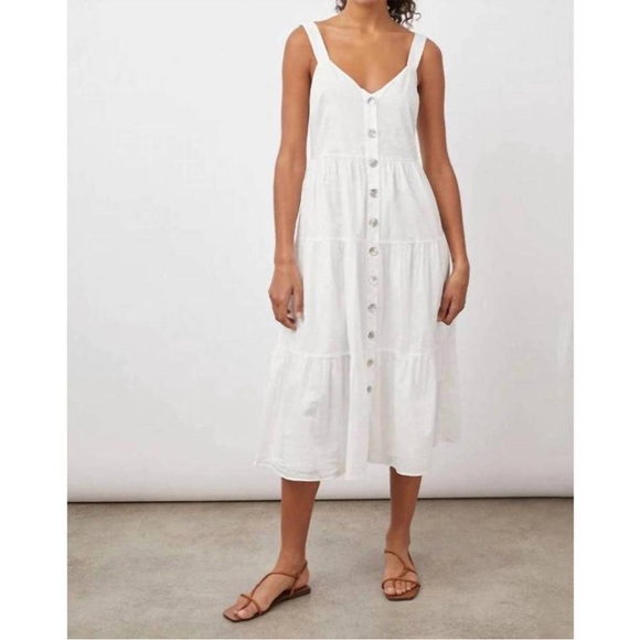 Rails Dresses & Skirts - Rails Violet Midi White Dress Eco 100% Cotton size small NWT boho flowy